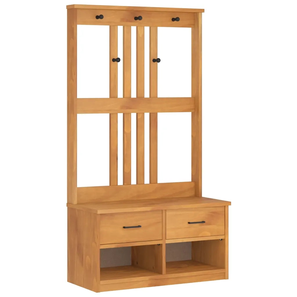 Albero da Ingresso SANDNES 87x40x159,5 cm in Legno di Pino 4010490