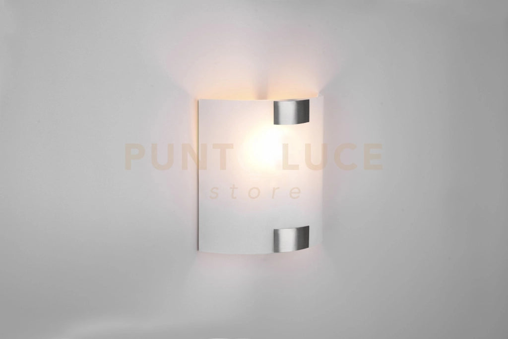 PURA APPLIQUE VETRO QUADRATA GANCI METALLO ACCIAIO 20X20CM 1 LUCE ATTACCO E27