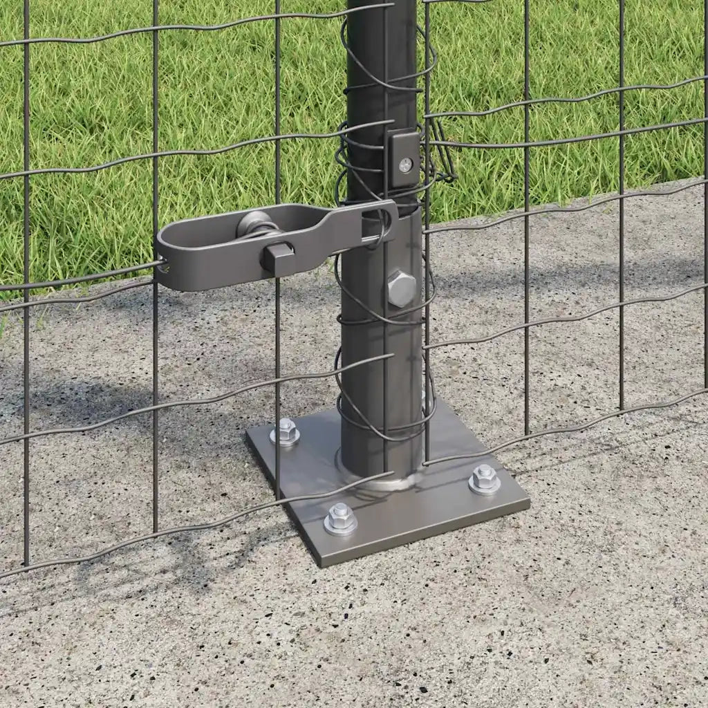 Recinzione con Posto Grigio 1,6 x 10 m Acciaio e PVC