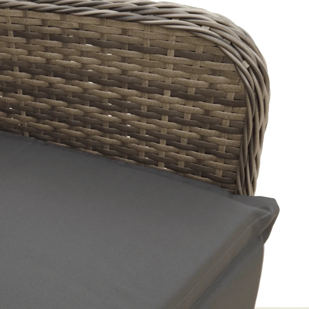 Set Bistrò da Giardino 9 pz con Cuscini in Polyrattan Grigio 3277164