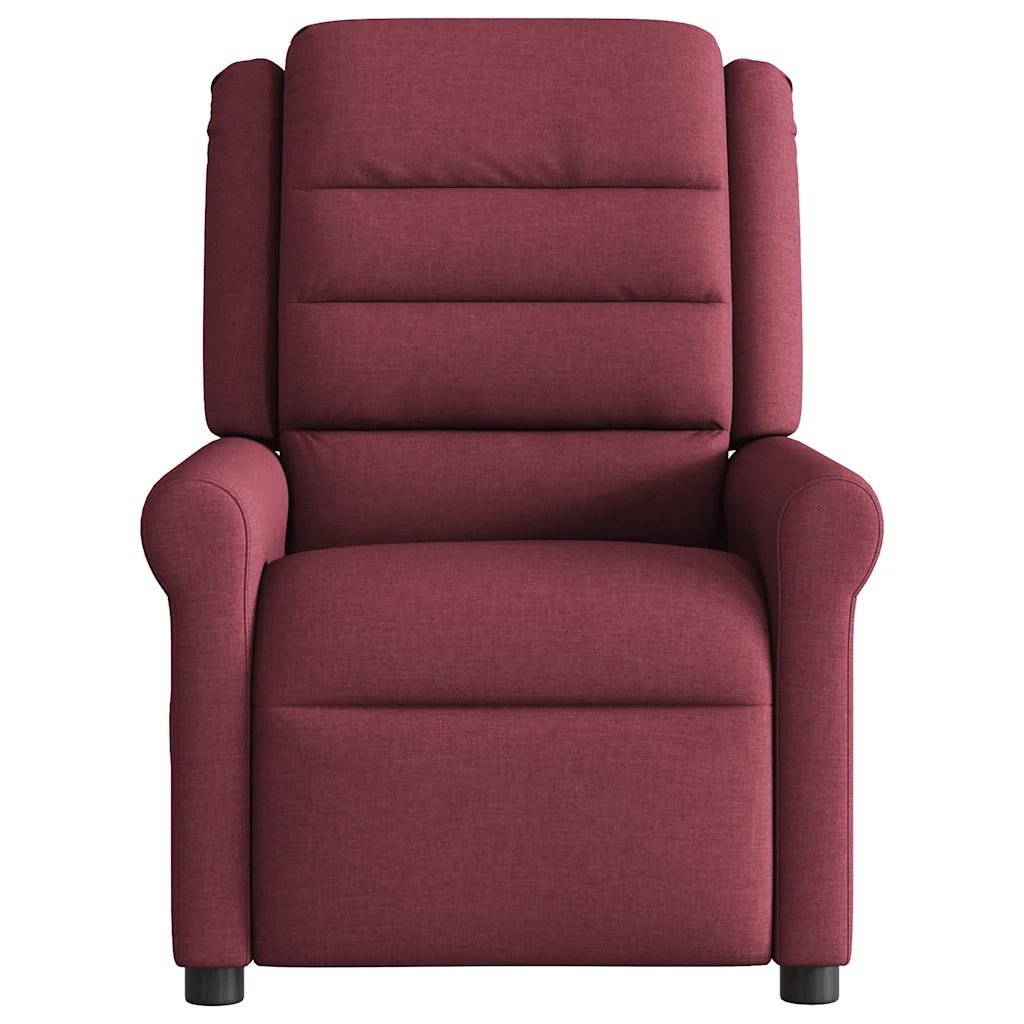 Poltrona Massaggiante | Sedia Relax Reclinabile Elettrica Rosso Vino Tessuto