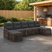 Set Divano da Giardino 7 pz Grigio polyrattan 3434915