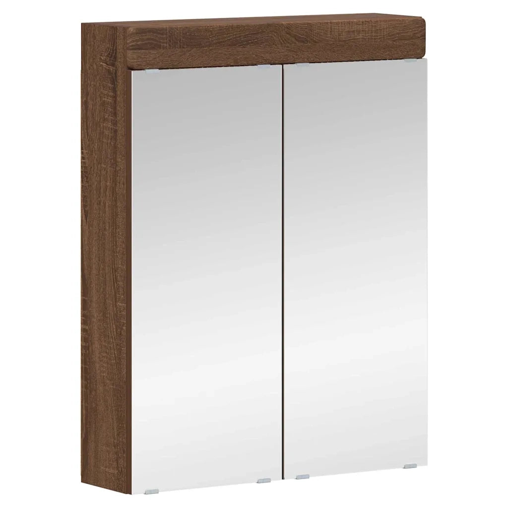 Mobiletto per specchio da bagno con porta TULUM Rovere Marrone 880368