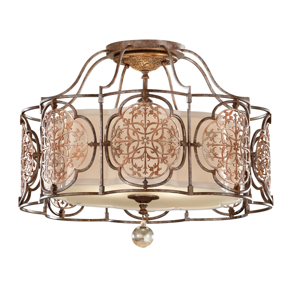 Plafoniera Feiss Marcella bronzo britannico 3xE27 60W Ø54cm
