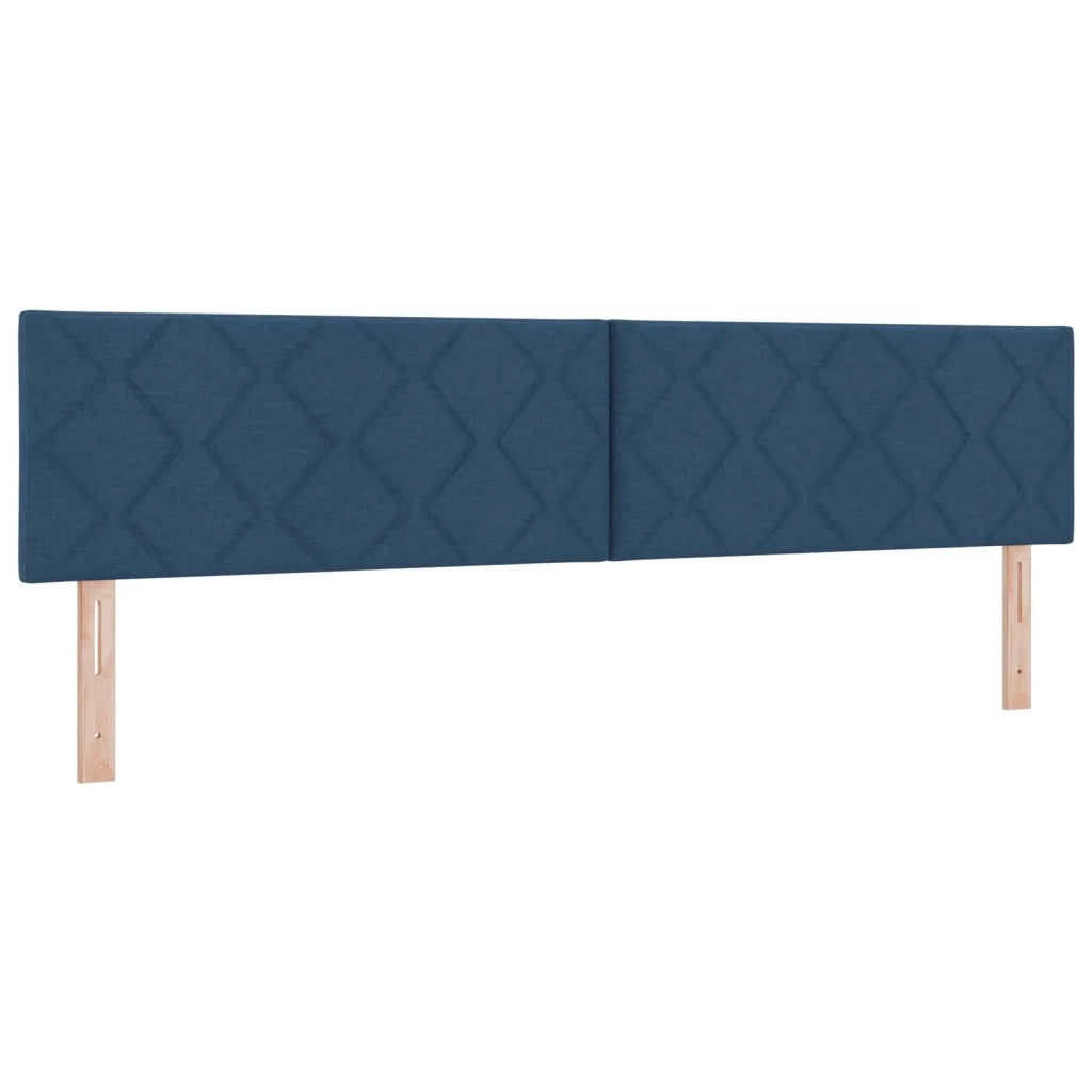 Letto ottomano con materasso con testiera 2 pz Blu Tessuto 3456725