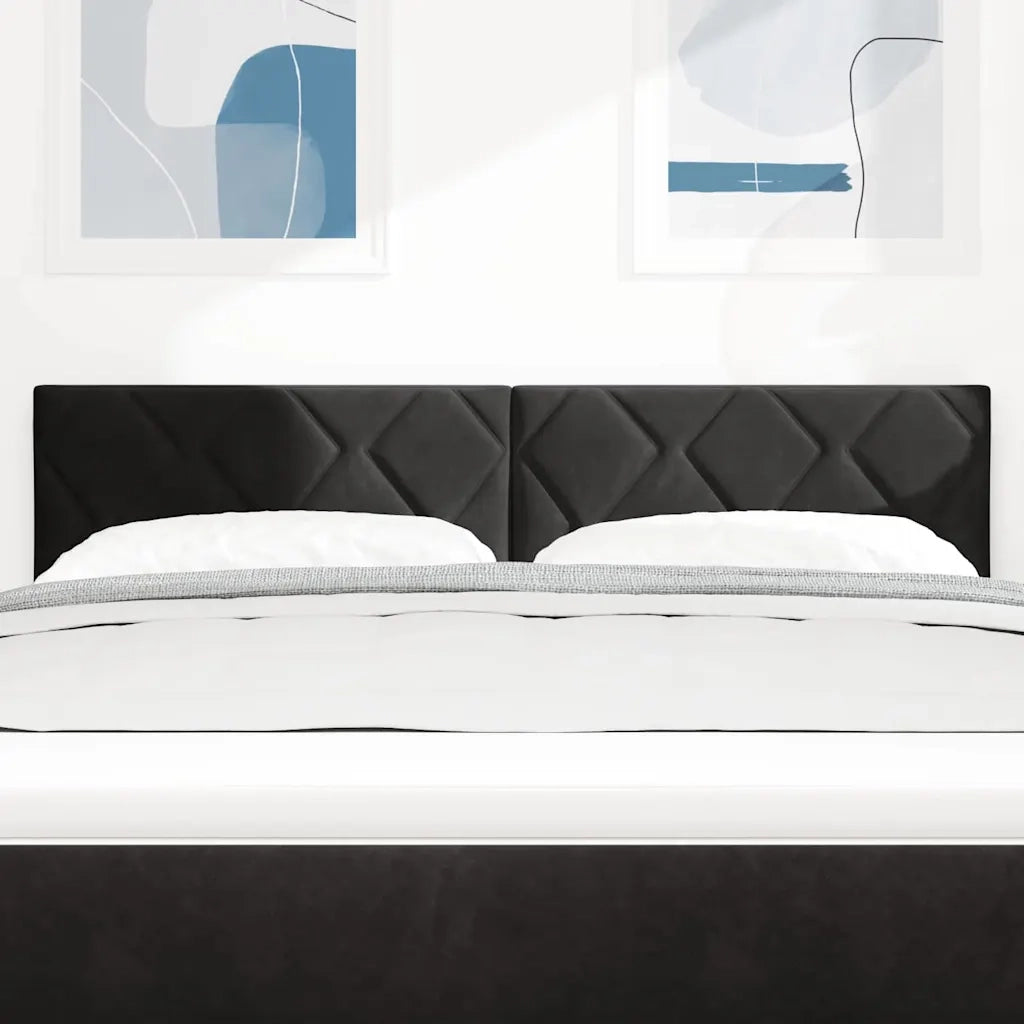 Testiera | Testata LED Nero 144 cm Velluto