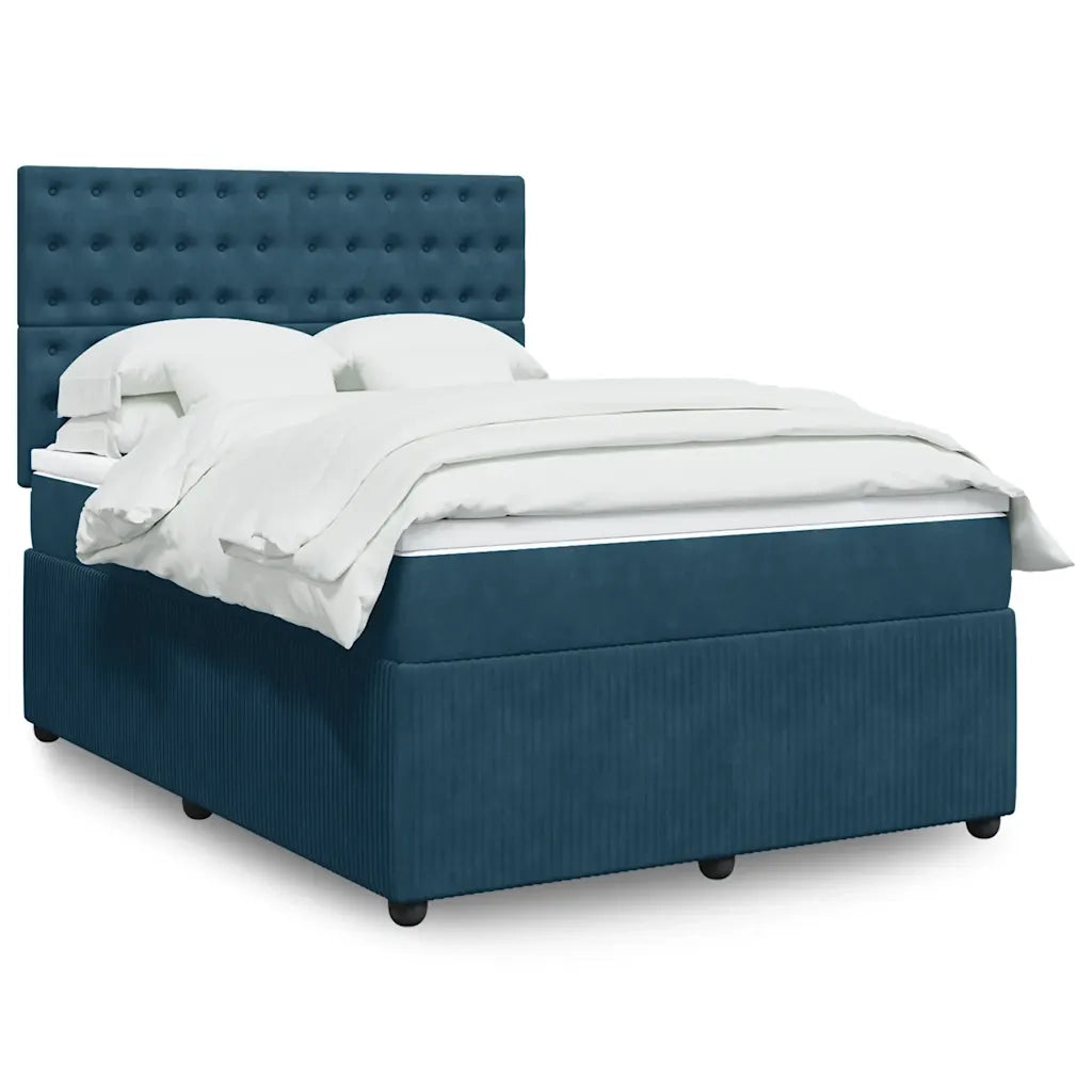 Giroletto a Molle con Materasso Blu 140x200 cm in Velluto 3294674