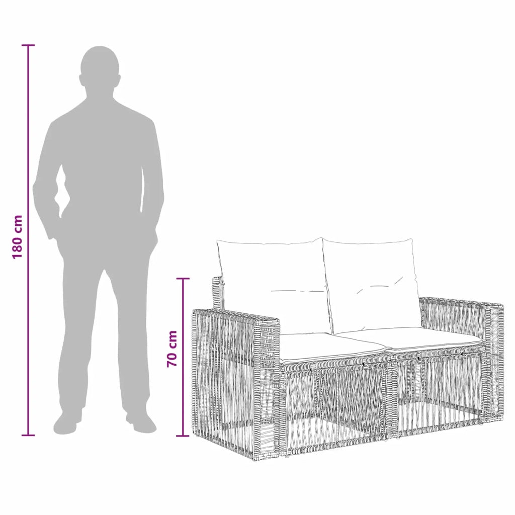 Set Divano da Giardino 7 pz Grigio e Grigio Scuro polyrattan 3435197
