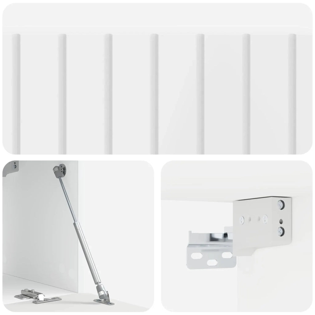Mobile Porta TV da Muro Bianco Lucido 98 x 31 x 30 cm 898389