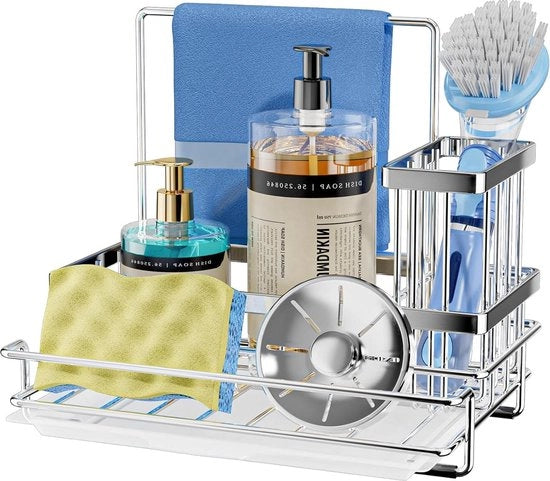 Organizzatore per pennello - supporto per pennello e spugna - contenitore per asciugamani - contenitore per spugne - completo di cassetta di scarico - per pennello e spugna - modello con supporto magnetico per pennello e spugna