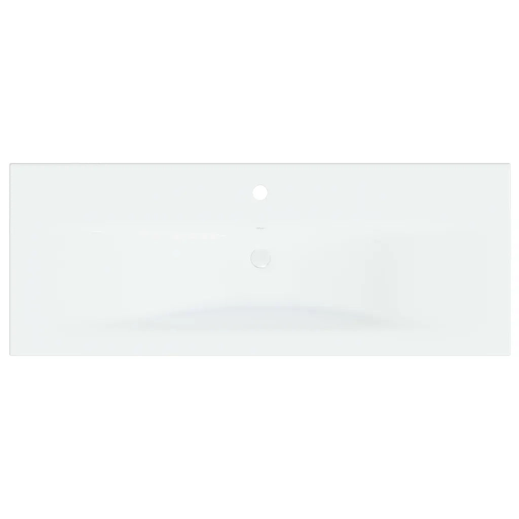 Lavabo da Incasso-Lavandino-Lavello con Rubinetto 101x39x18 cm in Ceramica Bianco