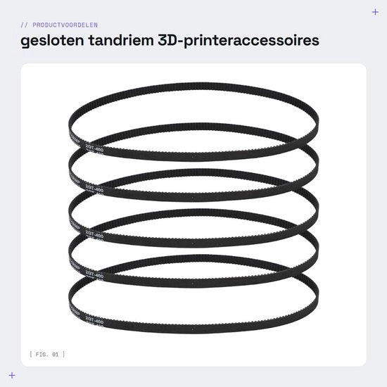 Accessori per stampante 3D - Tandem in gomma - 5 pezzi - Systeem 2GT - Prestazioni elevate - Temperatura di funzionamento -34 °C a +85 °C - Tandem distributivo