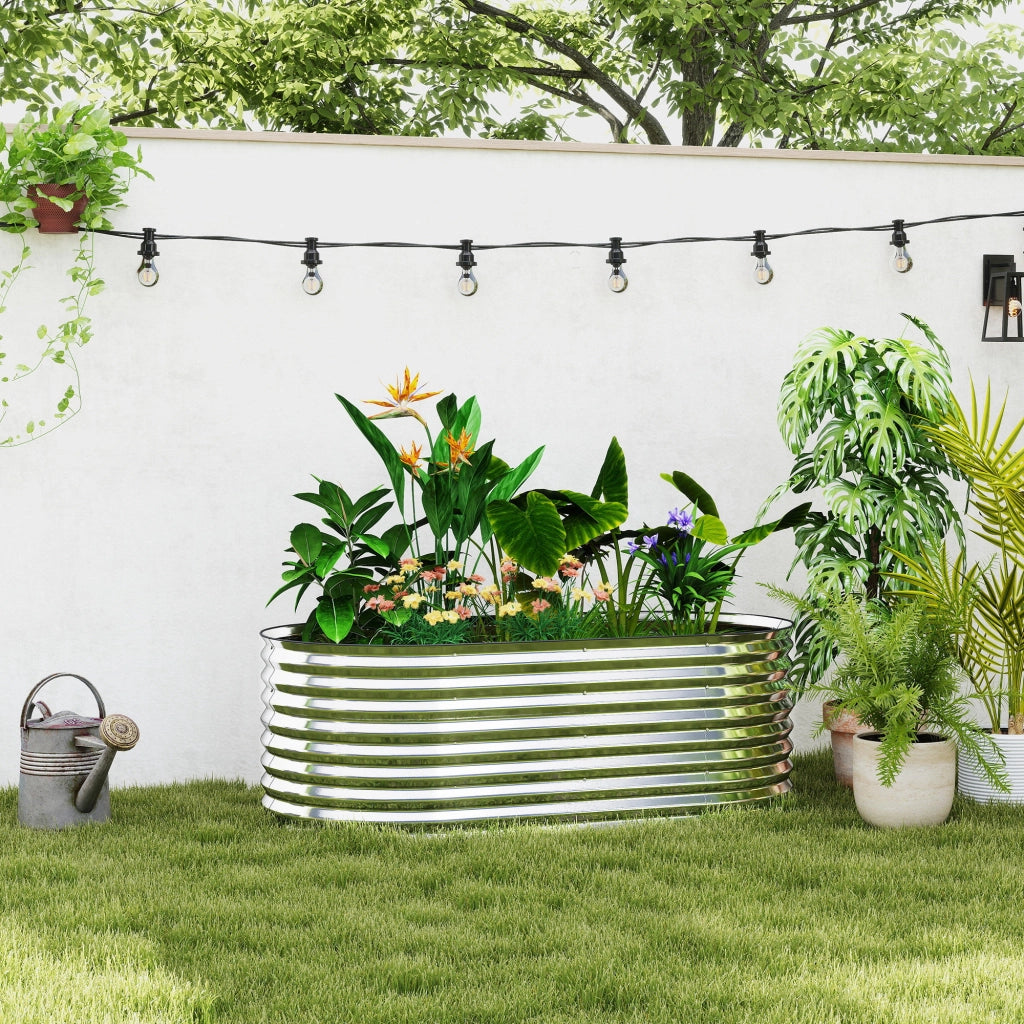 Orto rialzato da giardino ¨C Xylo ¨C acciaio galvanizzato grigio 160x80x56 cm