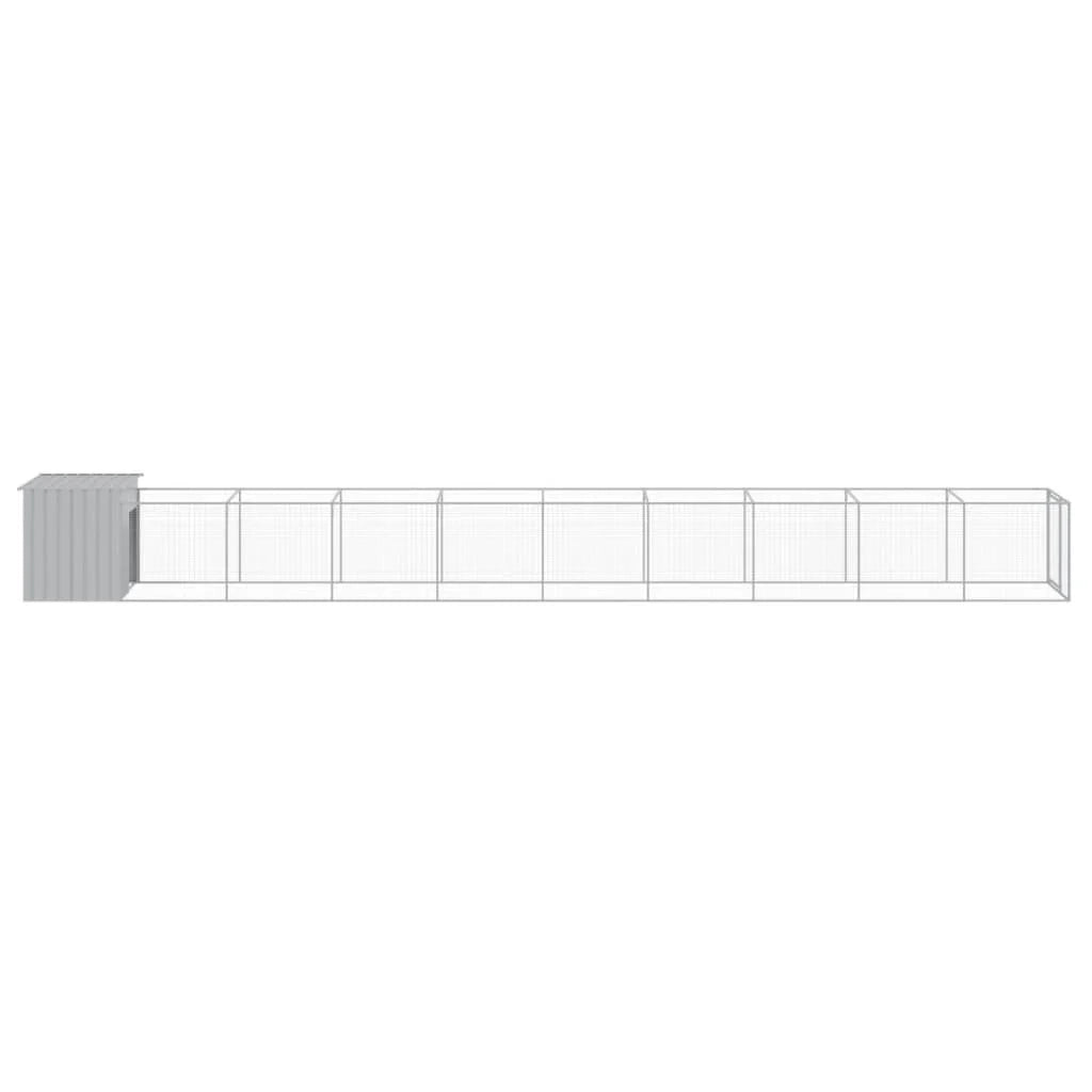 Cuccia per cani con cortile luminoso 110 x 1017 x 110 cm grigio 02_0043488