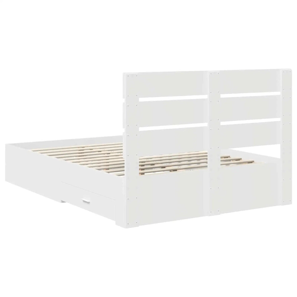 Struttura del letto-Giroletto-Rete del Letto Bianco 160 x 200 cm Legno multistrato 906706
