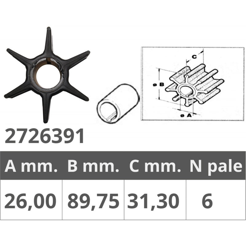 GIRANTE HONDA 4T 175-225HP IMPELLER HONDA 19210-ZY3-003