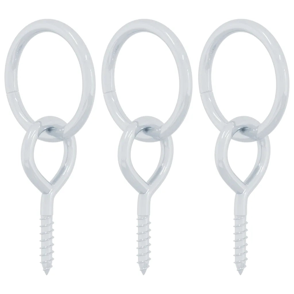 Anelli per Legare i Cavalli con Viti a Occhiello 3 pz Argento in Acciaio CFW8087068