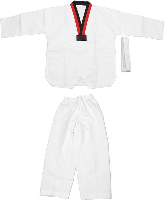Uniforme di Taekwondo Leggero per Bambini - Kit di Allenamento - Cintura - Abbigliamento di Alta Qualità in Cotone Breatheable