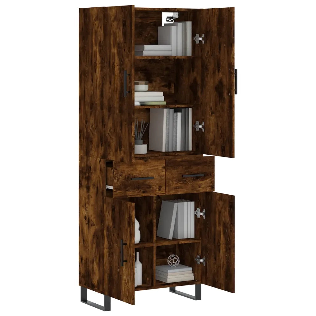 Credenza-Buffet-Armadio da cucina Rovere Fumo  69,5x34x180 cm in Legno Multistrato 153871