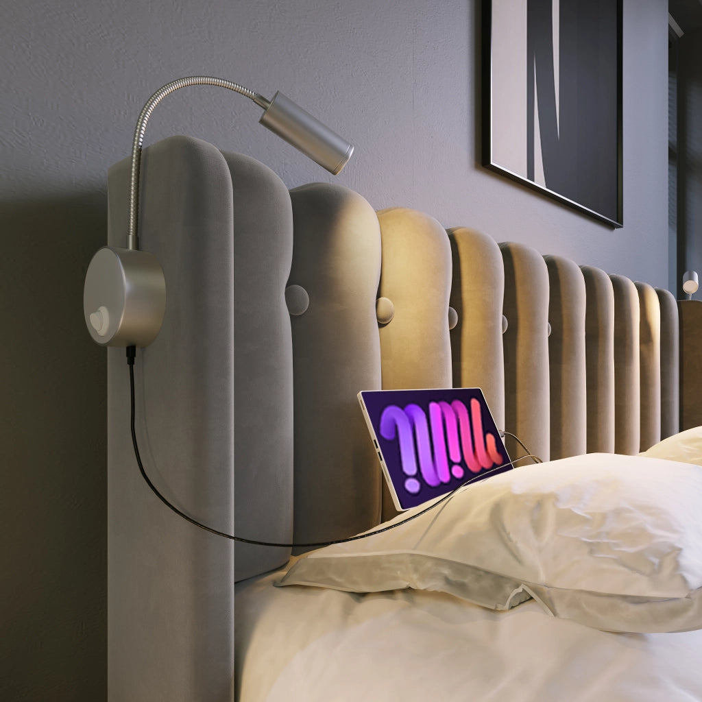 letto singolo velluto grigio 90 x 200 cm