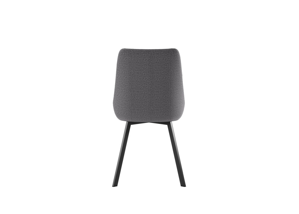Sedia da interno Fox con seduta e schienale in microfibra color Grigio scuro, struttura in metallo resistente, design moderno - Fox