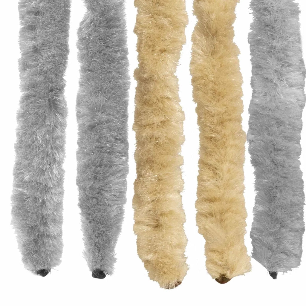 Tenda per insetti in chenille Grigio e Beige 90 x 220 cm 42034464
