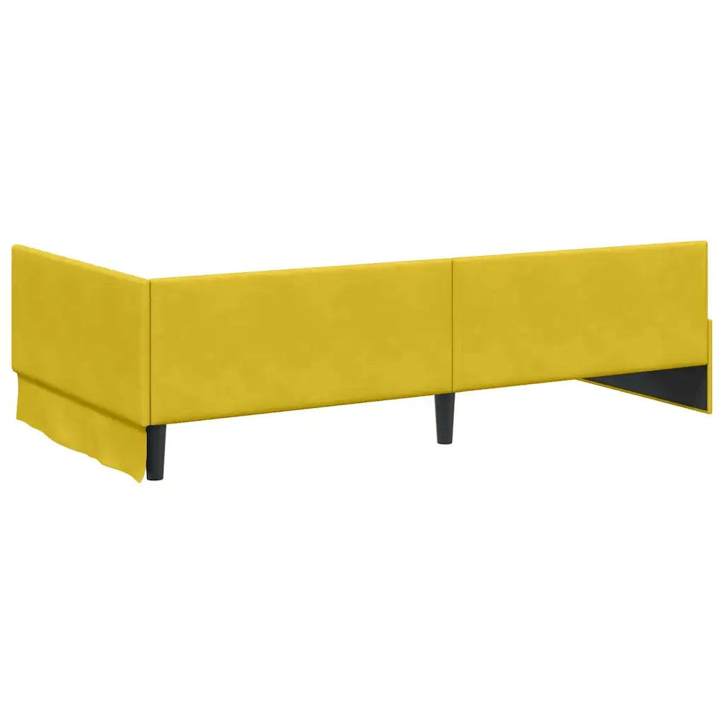 Letto singolo | Letto per adulti | Cornice del letto ad angolo Giallo 100 cm x 200 cm Velluto