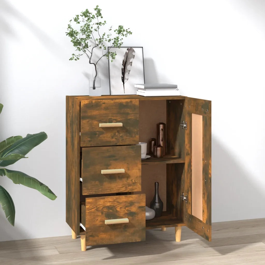 Credenza-Buffet-Armadio da cucina Rovere Fumo 69,5x34x90 cm in Legno Multistrato 326482