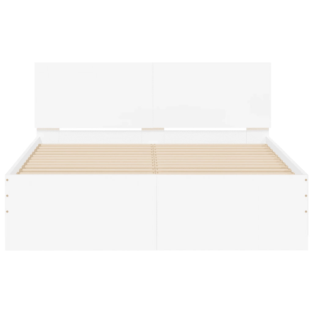 Giroletto con Testiera e LED Bianco 135x190 cm 3207630