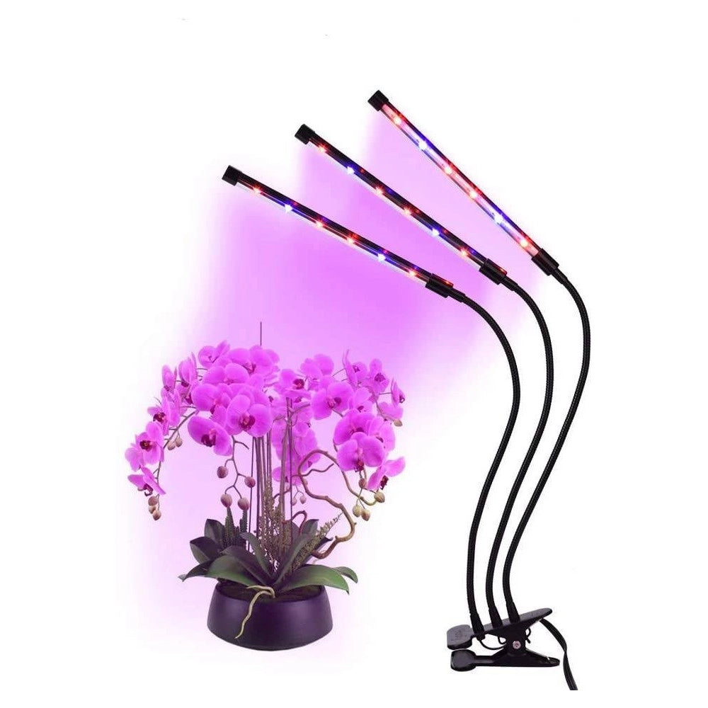 Trade Shop - Lampada Da Coltivazione Piante A Led Flessibile Serra Coltura Idroponica 3 Steli -