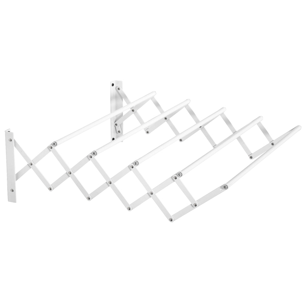 Stendibiancheria a Parete Estraibile e Pieghevole ¨C zephmum ¨C Bianco 63.5x60x20 cm