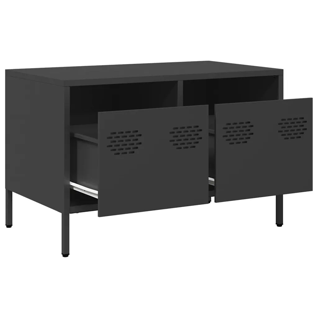 Mobile TV-Credenza per TV-Console TV Nero 68x39x43,5cm in Acciaio Laminato a Freddo 786637
