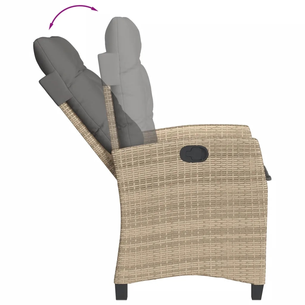 Set Pranzo da Giardino 7 pz con Cuscini Beige Misto Polyrattan 3212828