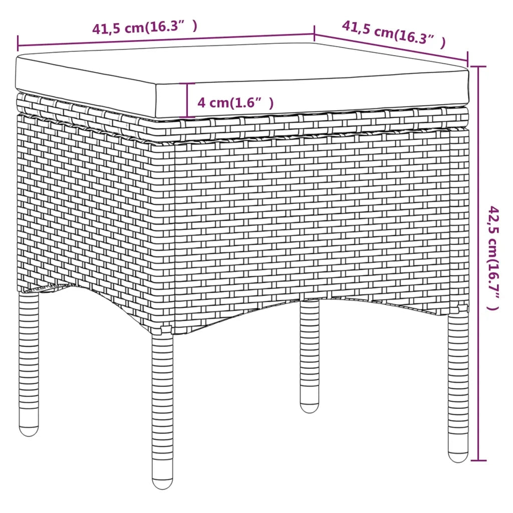 Set Pranzo da Giardino 5 pz Polyrattan e Vetro Temperato Grigio 3058355