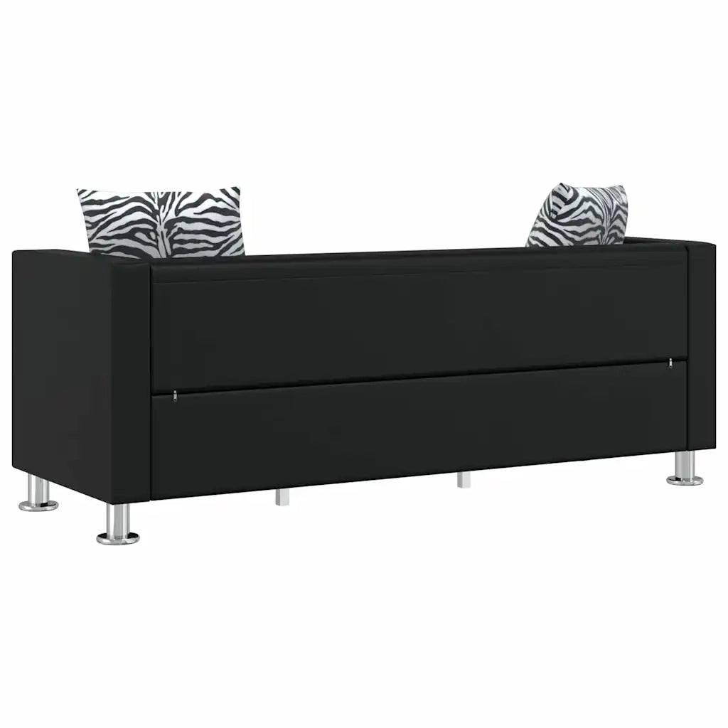 Set Divani a 3 e a 2 Posti in Similpelle Nero 272178