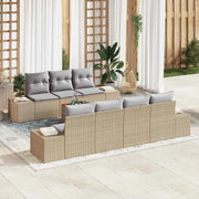Set Divano da Giardino 8 pcs Beige e Grigio Chiaro polyrattan 3356586