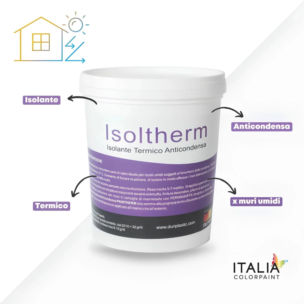 Ciclo trattamento muri antimuffa isoltherm fissativo bioattiva paintherm *** contenuto per 15 mq, confezione 1