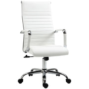 Sedia da ufficio ergonomica con funzione dondolo, ruote girevoli a 360¡ã, gambe in acciaio, rivestimento in similpelle, portata massima 120 kg,