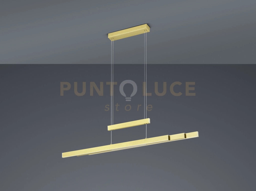TRAJAN SOSPENSIONE LED ottone satinato allungabile estensibile intensità dimmerabile luca caldsa e fredda 375310508