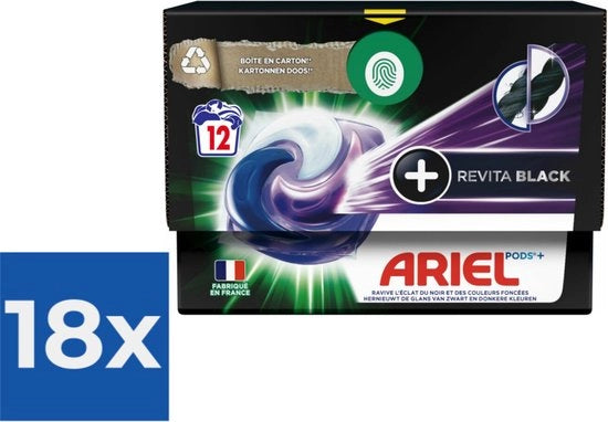 Capsule di Lavaggio Tutti in Uno Revita Black 12 pezzi - Confezione Economica 18 pezzi
