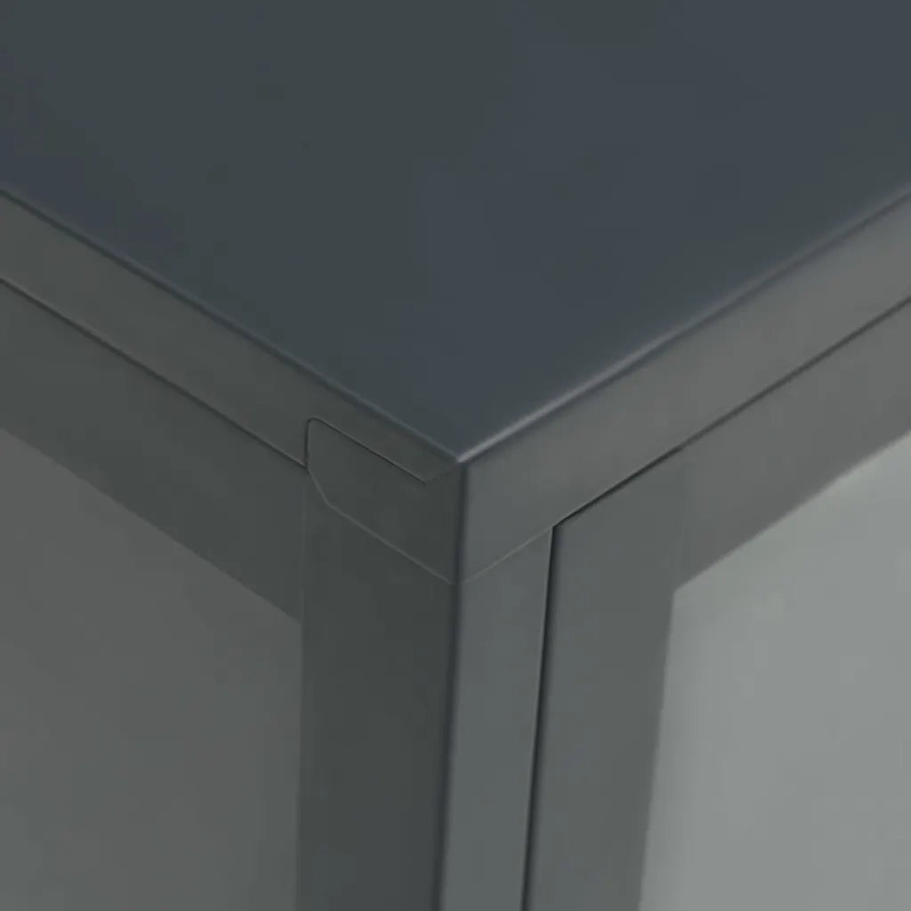 Credenza-Buffet-Armadio da cucina Antracite 70x35x70 cm in Acciaio e Vetro
