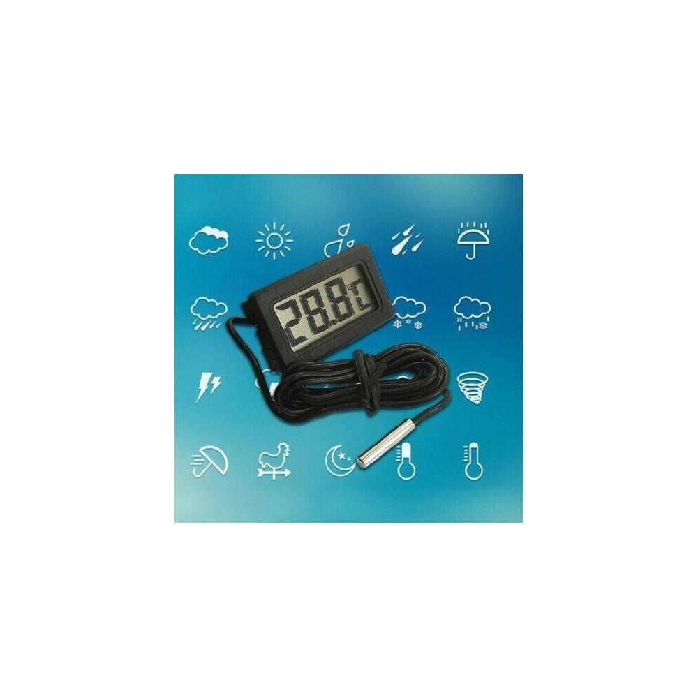Trade Shop - Termometro Digitale Display Lcd Con Sonda Misura Temperatura Interna Ed Esterna -