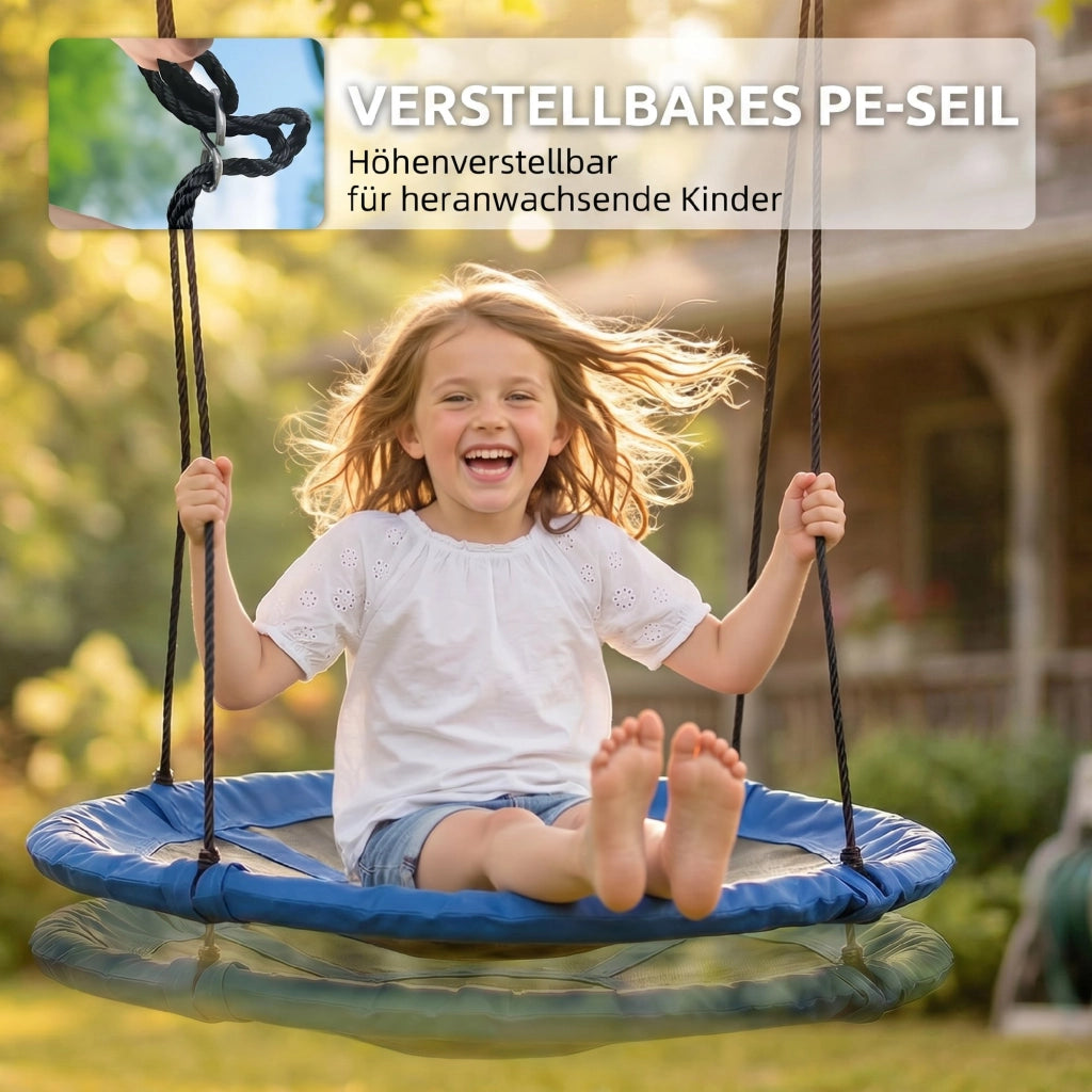 Altalena a nido per giardino ¨C Xylo ¨C ¦µ110 cm blu resistente alle intemperie fino a 100 kg