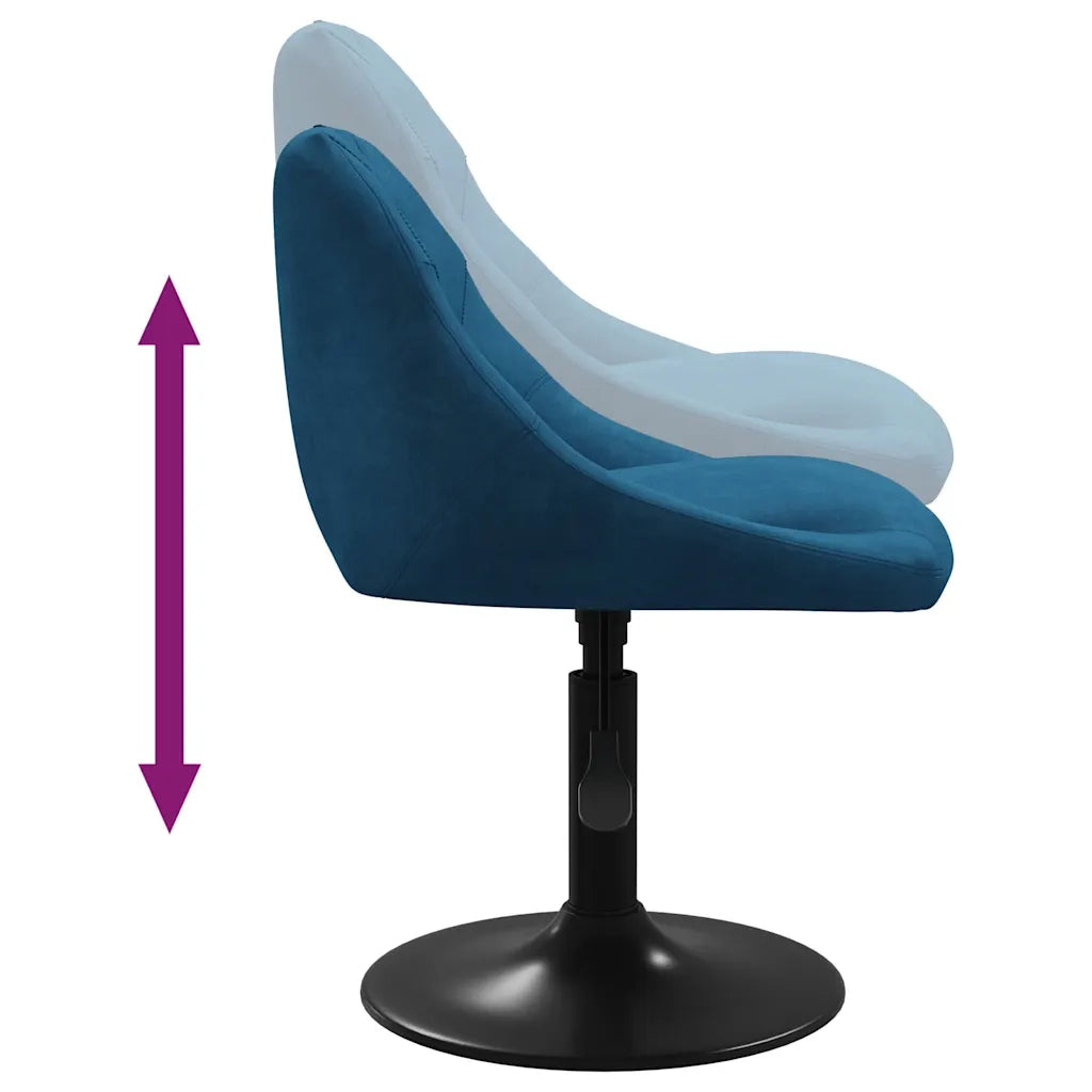 Sedie da Pranzo Girevoli 2 pz Blu in Velluto 335331