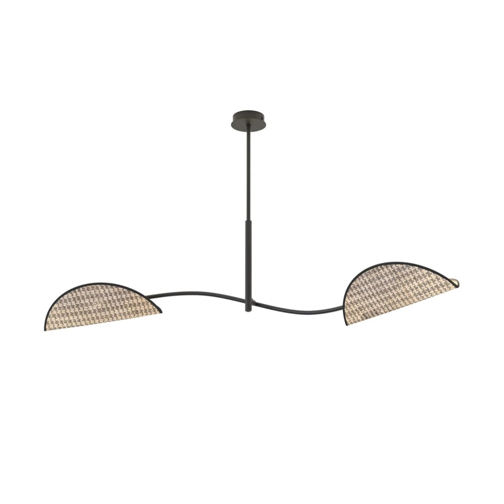 Plafoniera Moderna Ares Acciaio Nero 2 Luci E14 Ip20