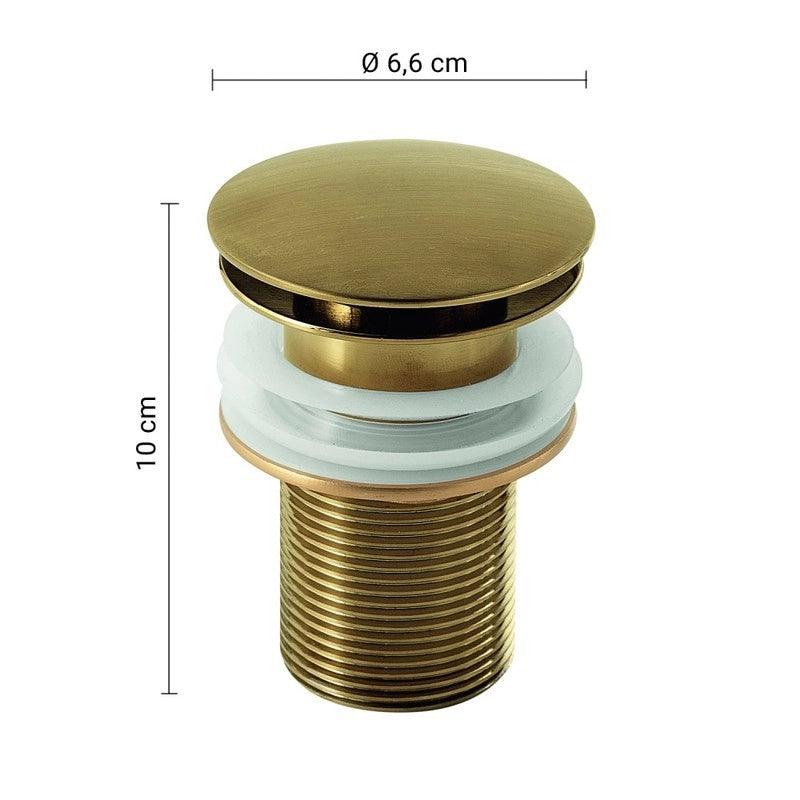 Piletta clic clac 05 in acciaio inox gun metal universale 9-10 x 6 x 6 cm