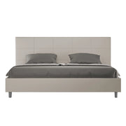 BS COM Letto matrimoniale king size con rete imbottito 200x200 similpelle tortora