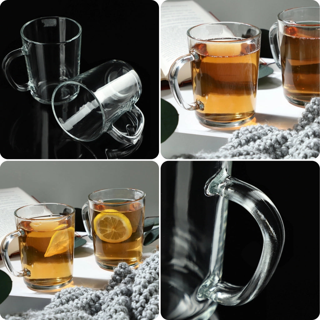 Set di 4 bicchieri da tè e caffè invernali KADAX da 410 ml con manici.