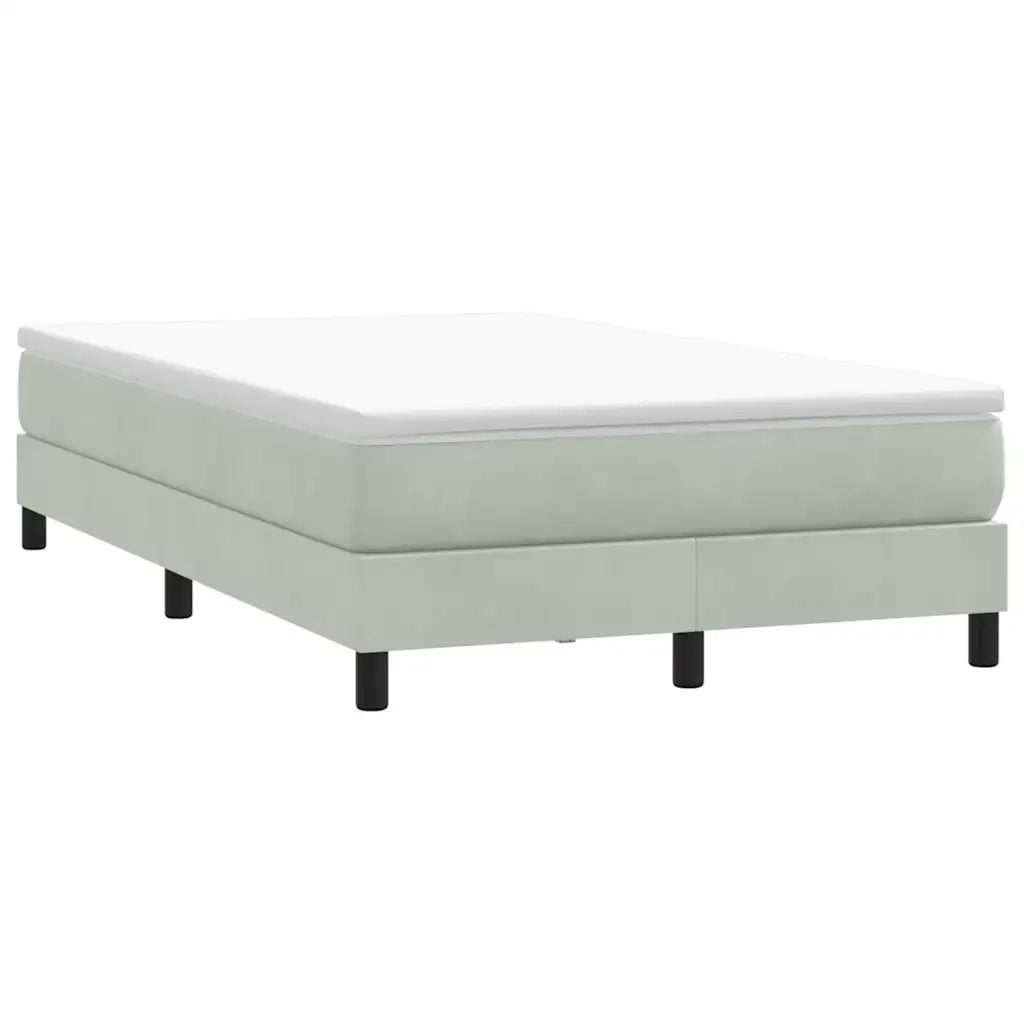 Letto a Molle senza Materasso Grigio Chiaro 120x220cm Velluto 3315867