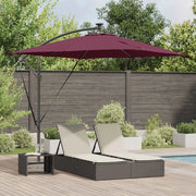 Ombrellone con strisce LED Rosso Bordeaux 249 x 249 x 250 cm 42003405